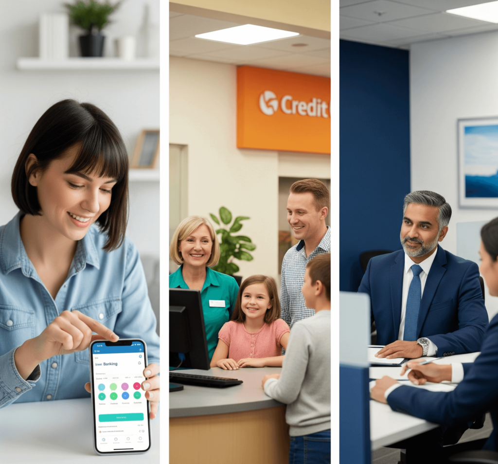 A person using a banking app on a phone