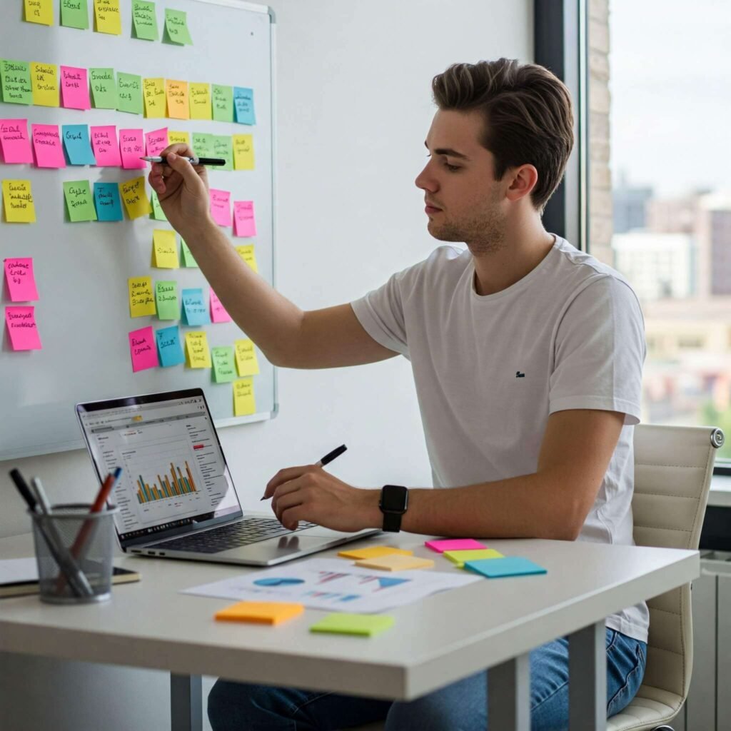 Person setting financial goals.