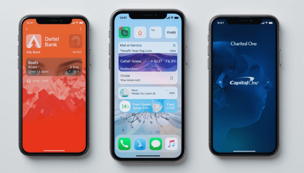 APY on savings, mobile app ratings, fees