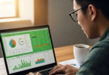 Money Budgeting Tips from Millionaires That You Can Use Person tracking expenses in a spreadsheet.