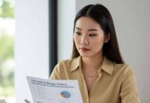 Cost Control for Beginners: Save Smarter, Not Harder A young Asian woman holding a budget plan with a pen.