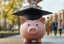 529 Plan : The Smartest Way to Save for College Piggy bank in the shape of a graduation cap for 529 plans.